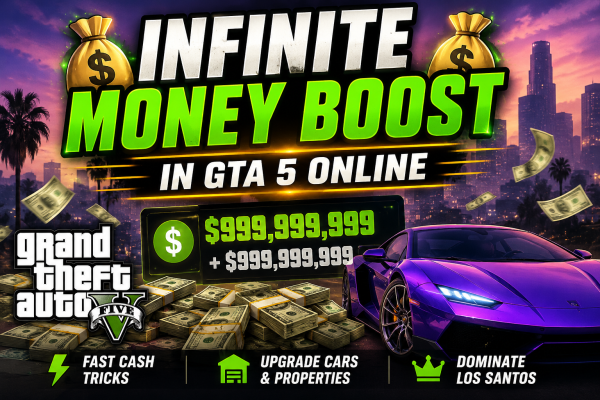 💸 Infinite Money Boost in GTA 5 Online 💸 Create 600* 400 image for this